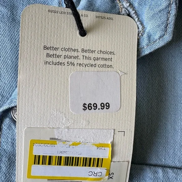 NWT Levi's Light Wash HERITAGE ROMPER |  XS - Picture 8 of 10